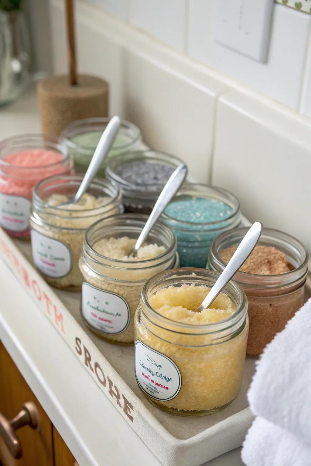 Foot scrubs to rejuvenate tired feet.