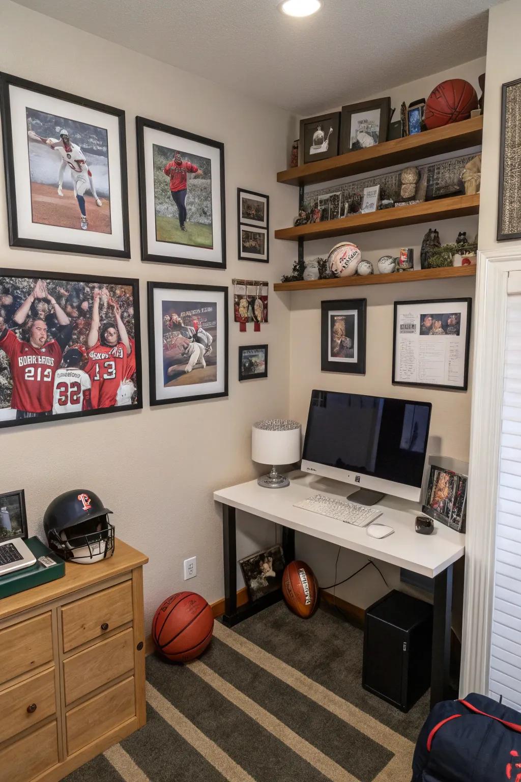 Create a personal sports shrine in your office.