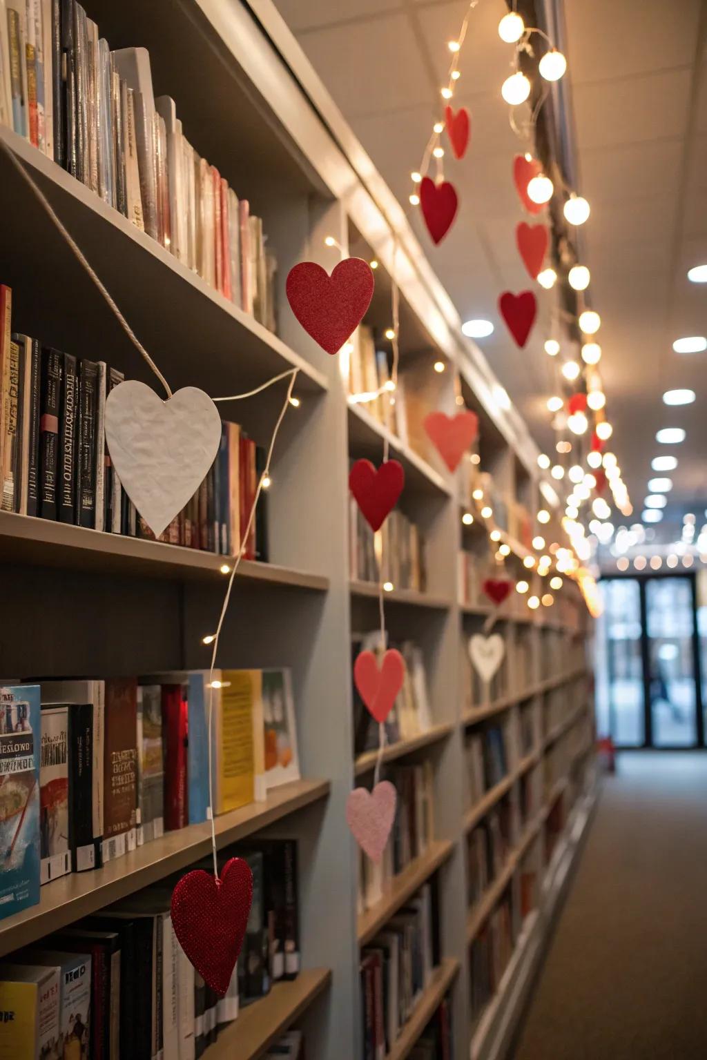 A romantic spring fling display with lighthearted books.