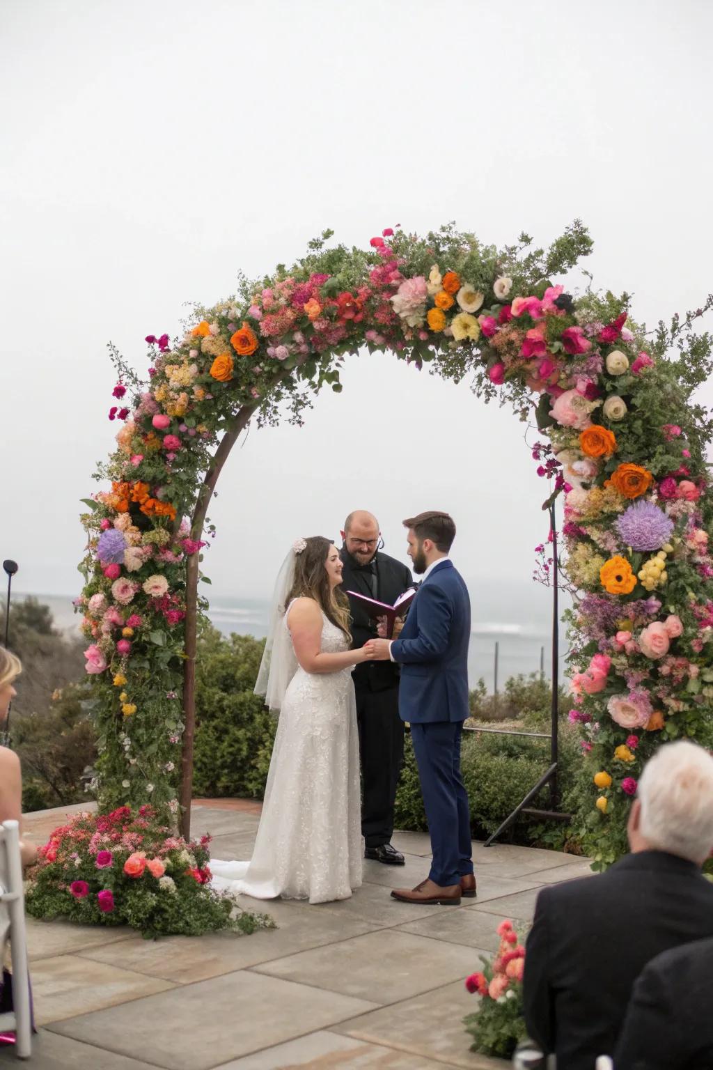 A floral arch adds romance and beauty to your ceremony.