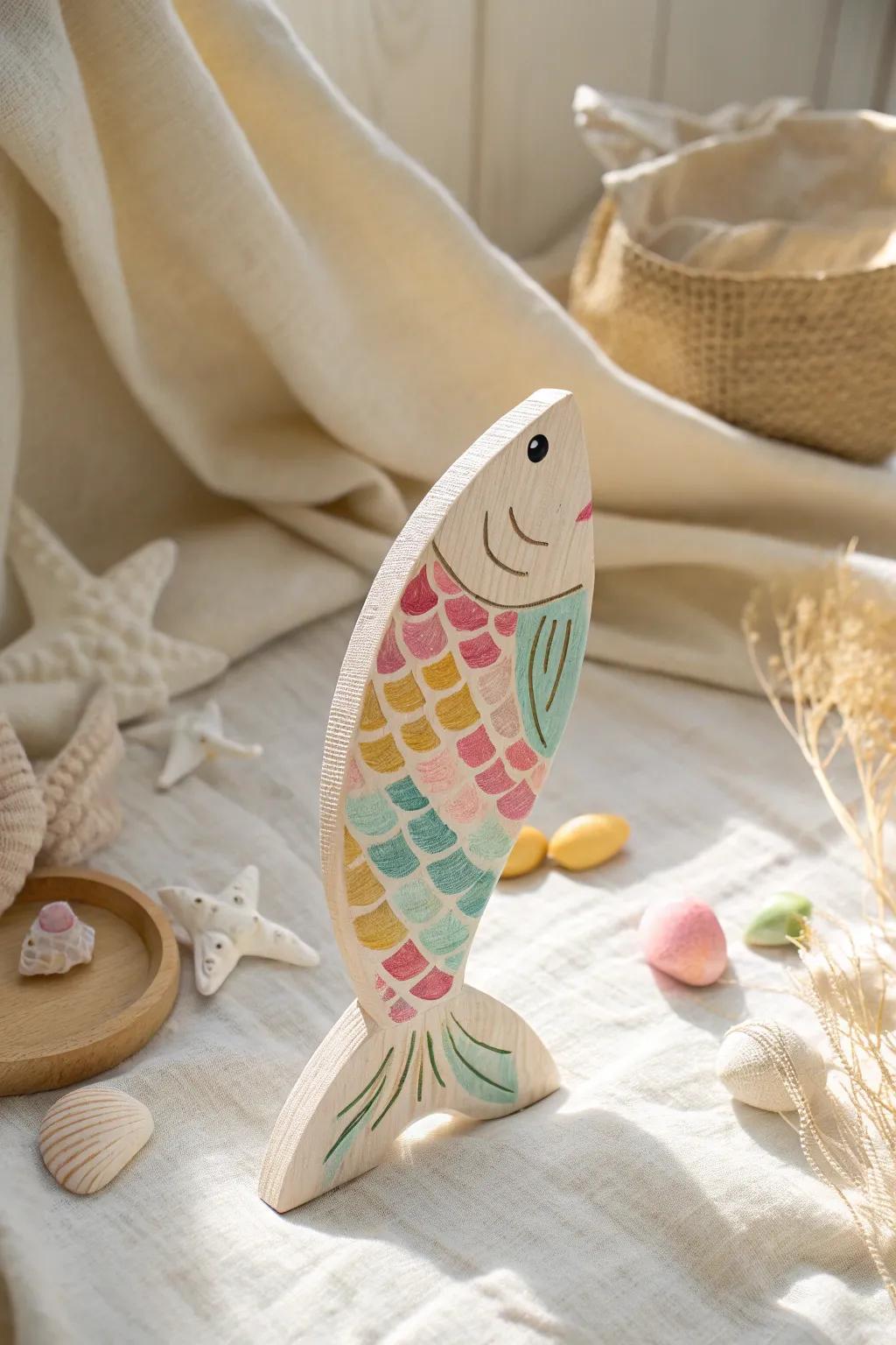 Dive into creativity with our sponge painted fish craft for toddlers!