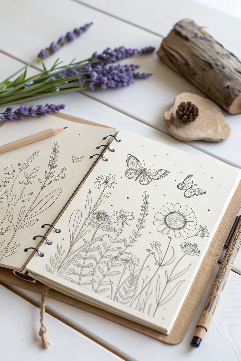 Capture the essence of your dream garden in a sketch. Let your imagination bloom.