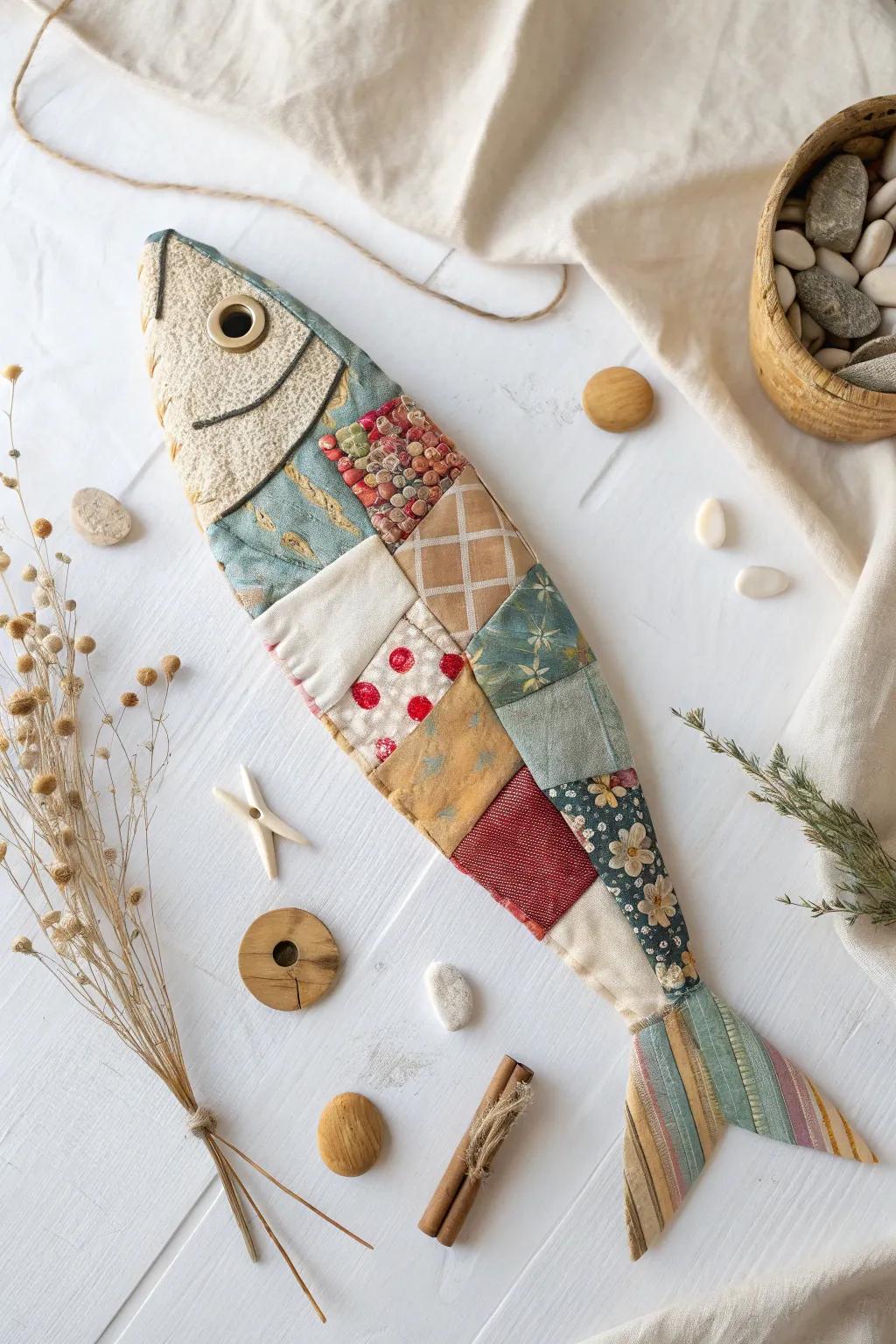 Whimsical Patchwork Fish: A Celebration of Sustainable Craftsmanship.
