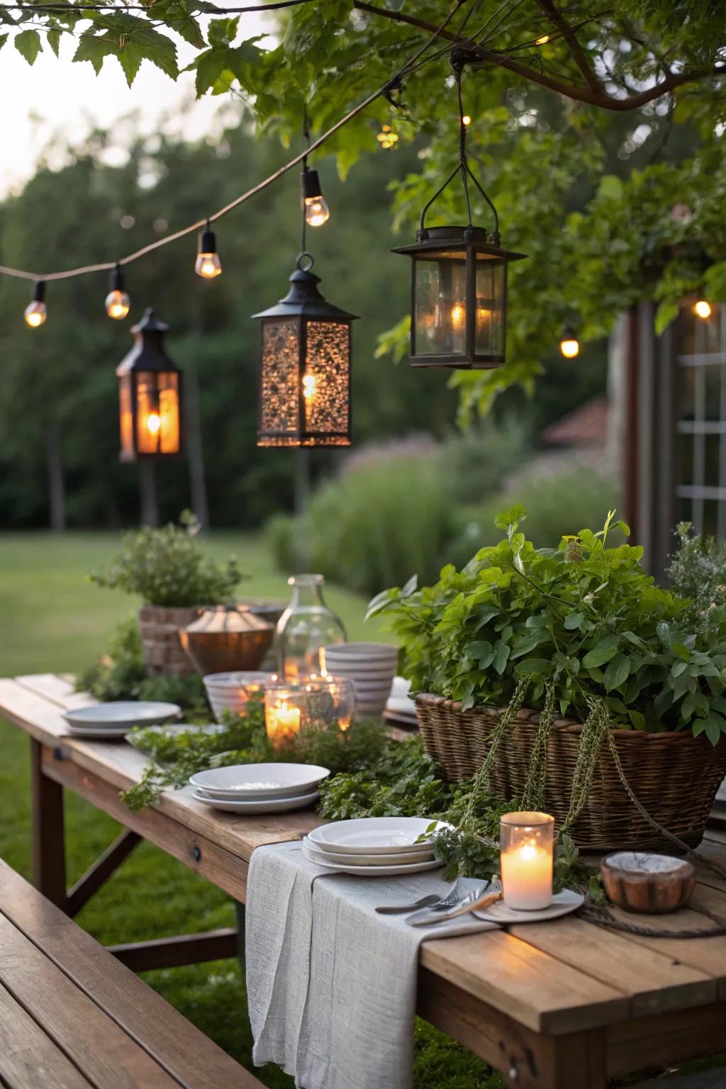 Lanterns add a rustic charm and warmth to your decor.