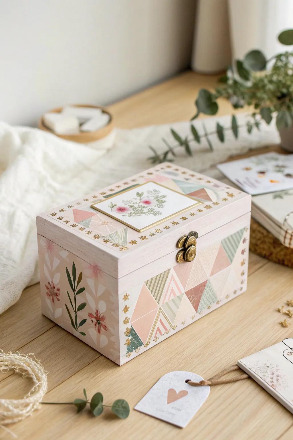 Unleash your creativity with this beautifully crafted tattle box, where simplicity meets personal flair.
