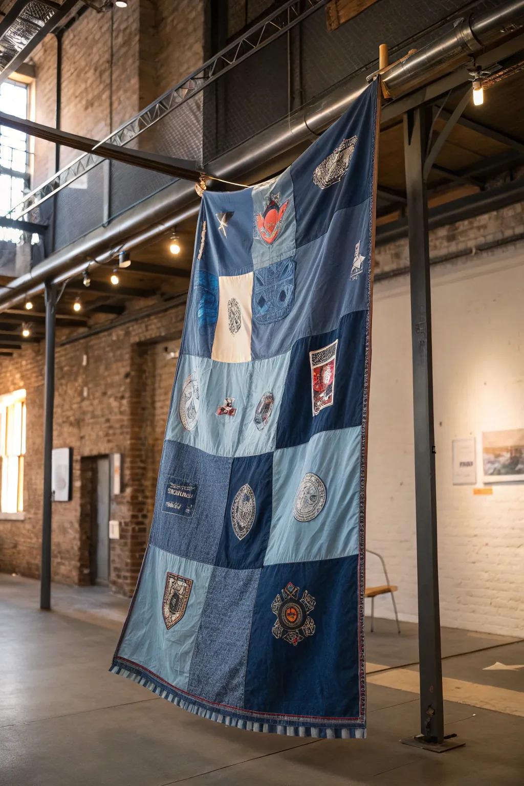 Turn old denim into a durable and stylish team flag.