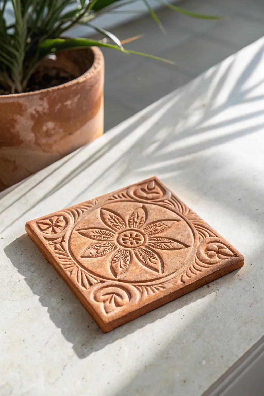 Craft your own story with unique terracotta tiles, adding warmth and personality to your space.