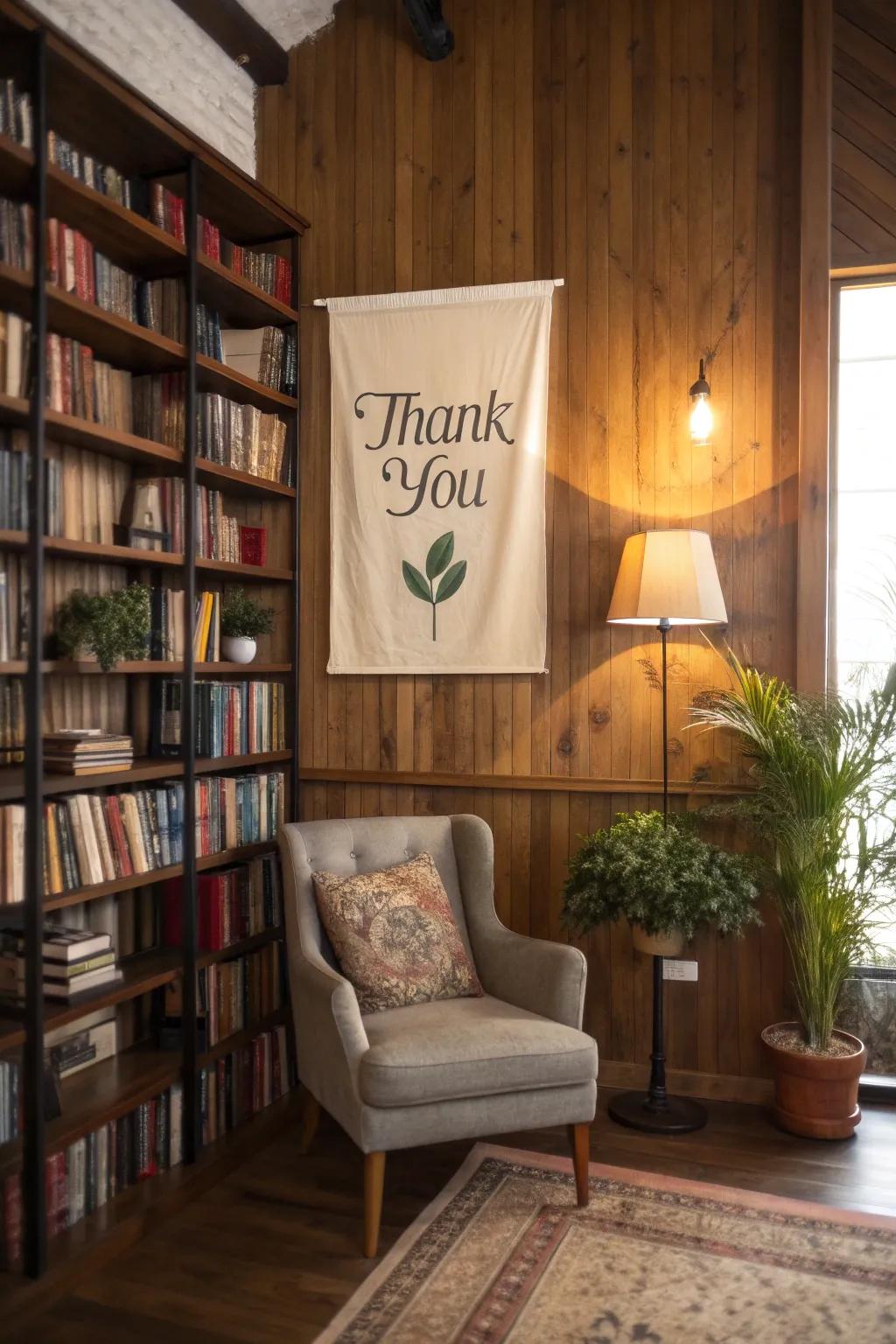 Add nostalgia to your space with a vintage style thank you poster.