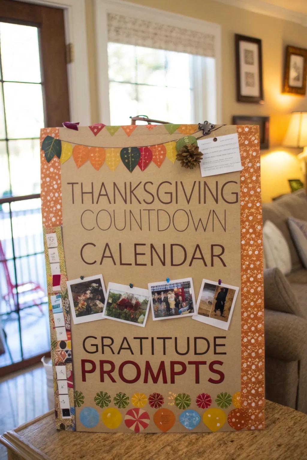 A Thanksgiving Countdown board to build excitement for the holiday.