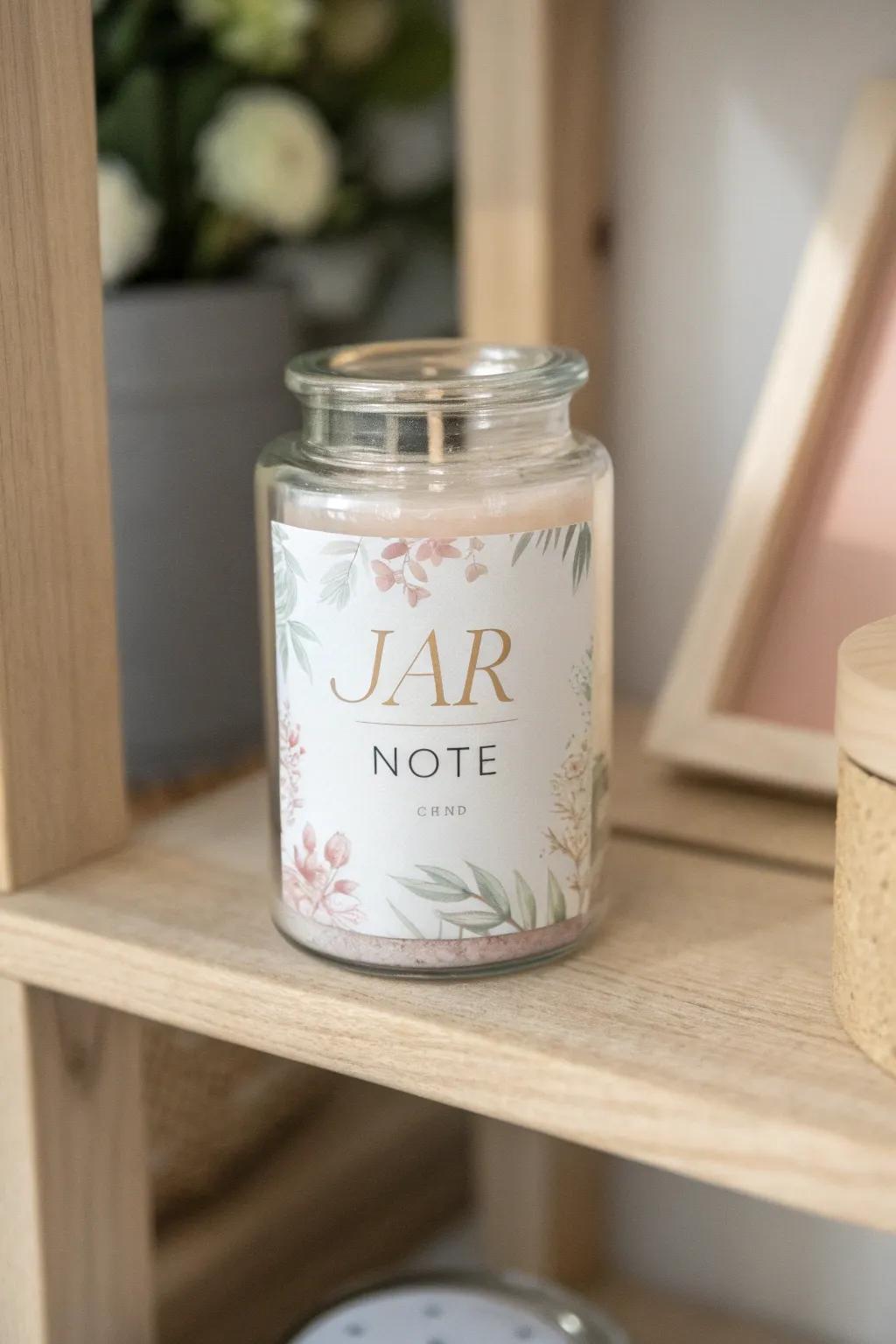 Add a personal touch to Mother's Day with customized jar labels that speak from the heart.