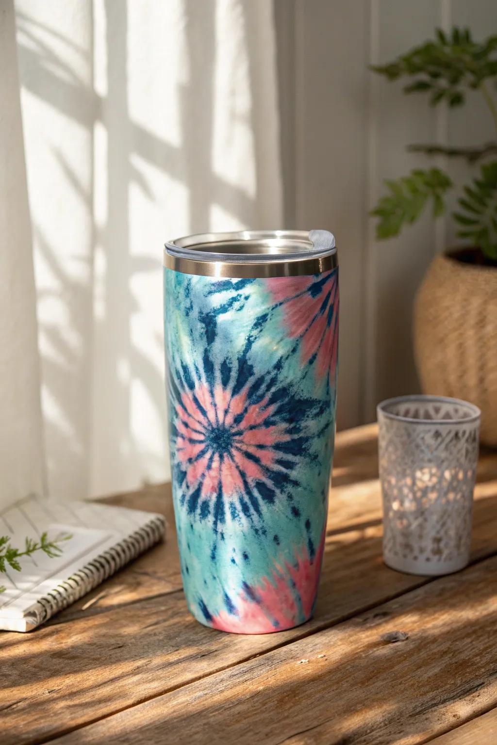 Unleash your creativity with this stunning abstract splash tumbler, where art meets functionality.