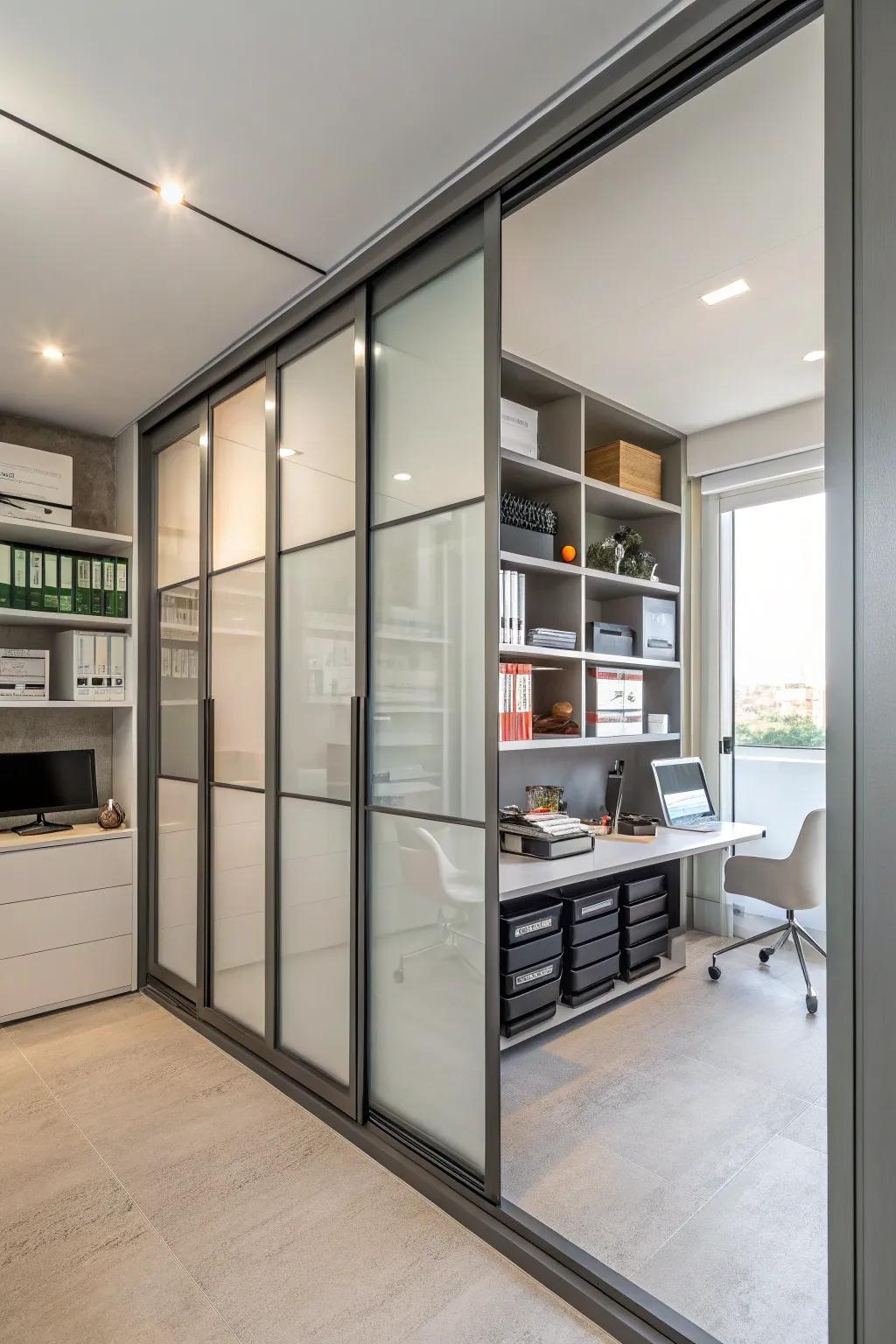 Sliding doors enhance accessibility without compromising space.