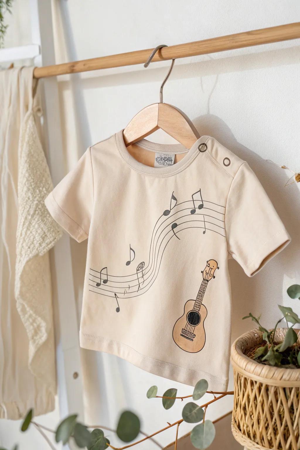 For the little rockstars: A minimalist musical tee perfect for your toddler's debut performance.