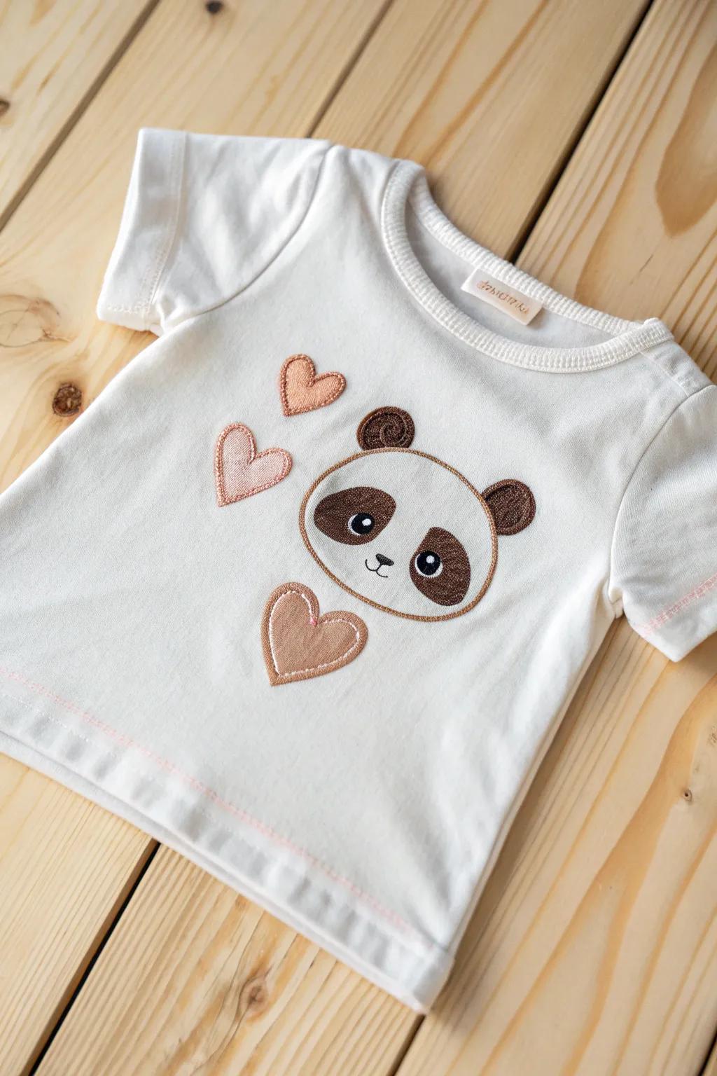 Adorable Panda Love: A Minimalist Valentine’s Delight for Your Little One