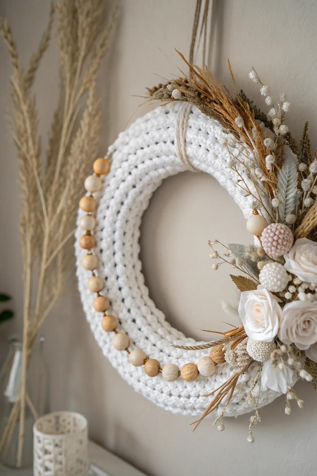 Transform plastic bags into a stunning, eco-friendly wreath with a touch of boho charm.