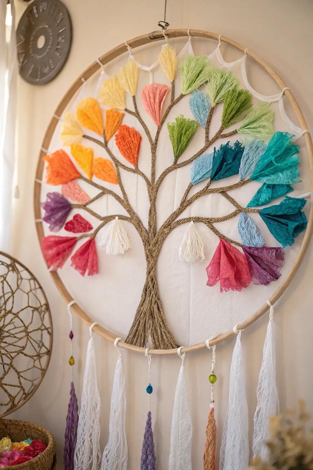 Craft your own vibrant Tree of Life with tissue paper layers—where creativity meets simplicity.