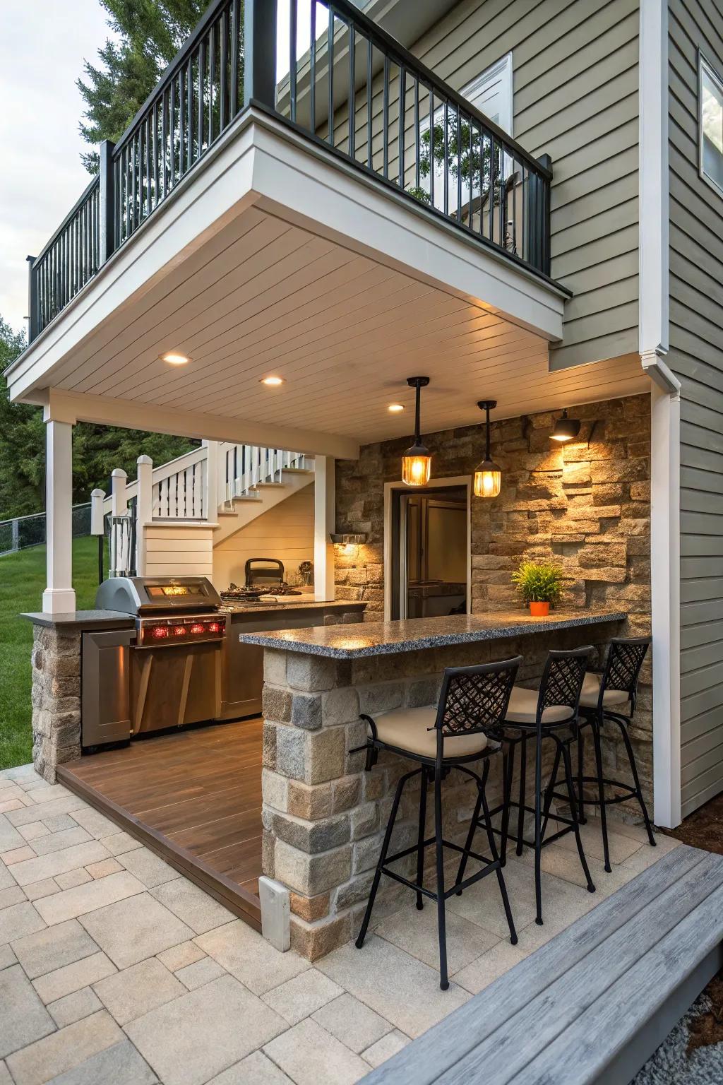 Cook and entertain with an integrated kitchen bar.