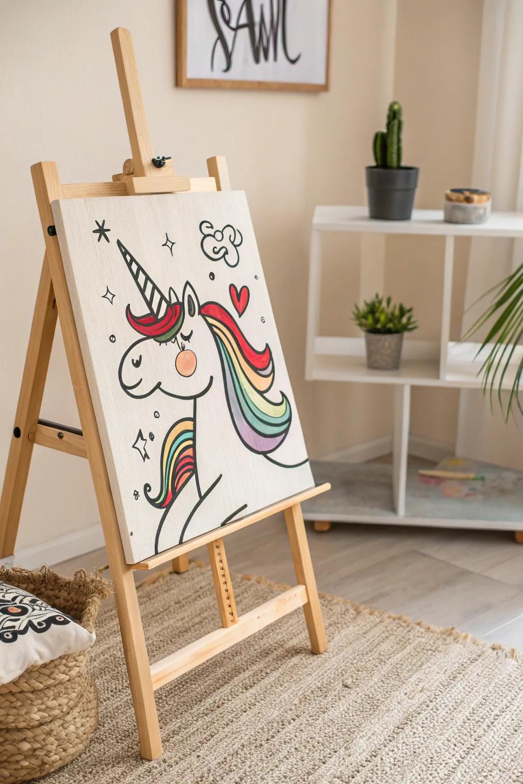 Unleash creativity with playful unicorn art—perfect for little artists exploring their imaginations!