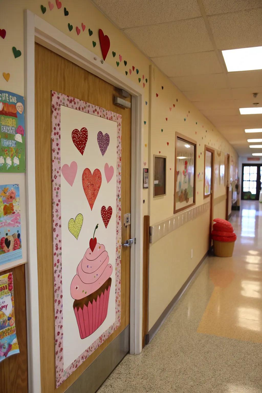 Sweeten your classroom entrance with charming cupcake decorations.