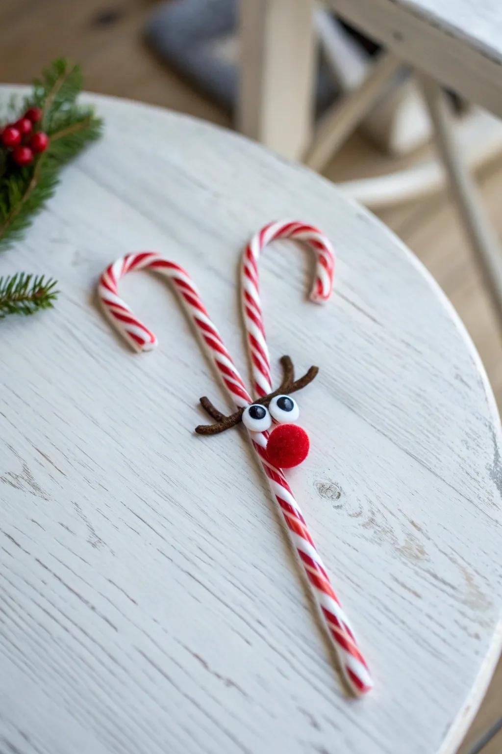 Discover the joy of simple creativity with this adorable Candy Cane Reindeer!