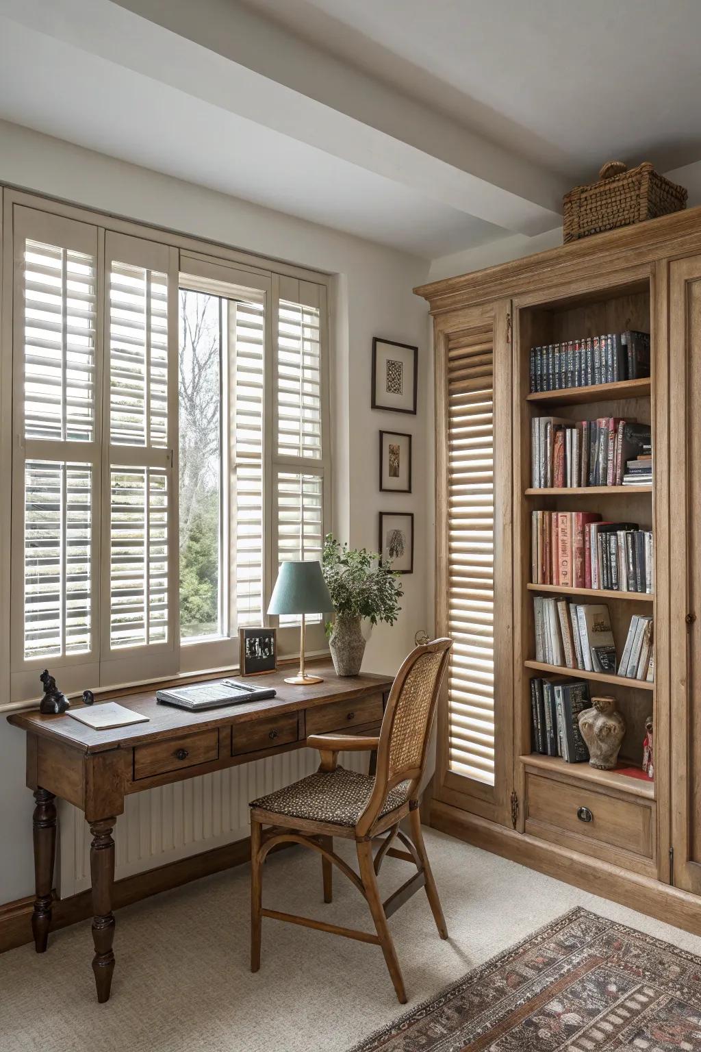 Timeless elegance with wooden shutters