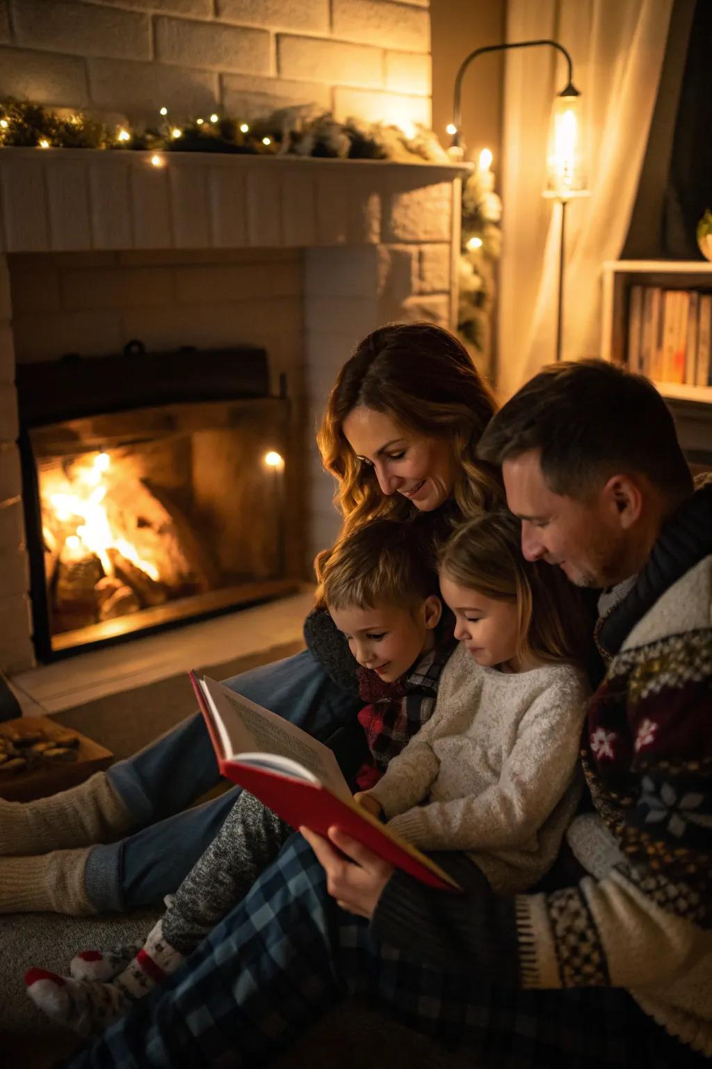 Storytime by the fire brings warmth and connection to your solstice celebration.