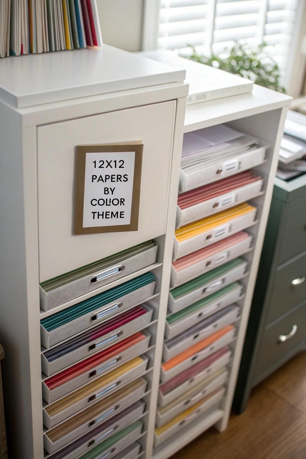 Multi-drawer cabinets offer a comprehensive solution for organizing your paper collection.