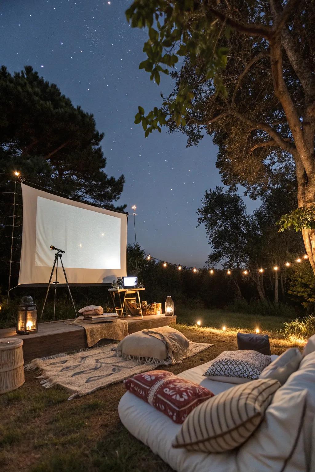 Watch your favorite films under the stars with an outdoor movie night.