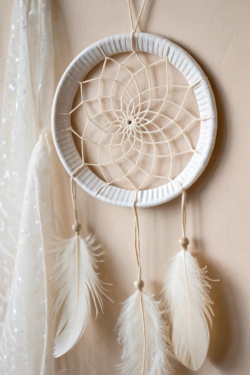 Transform simplicity into serenity with this elegant paper plate dream catcher craft.