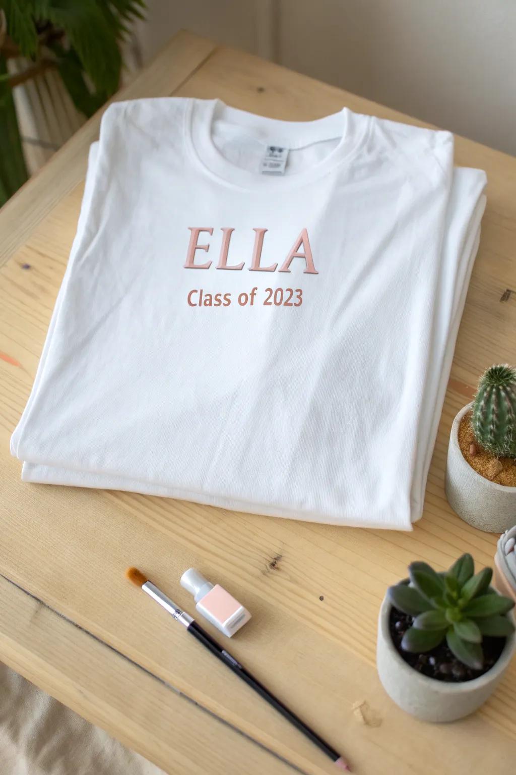 Celebrate the school year with a personalized touch: Ella, Class of 2023. Embrace the art of simplicity and craftsmanship!