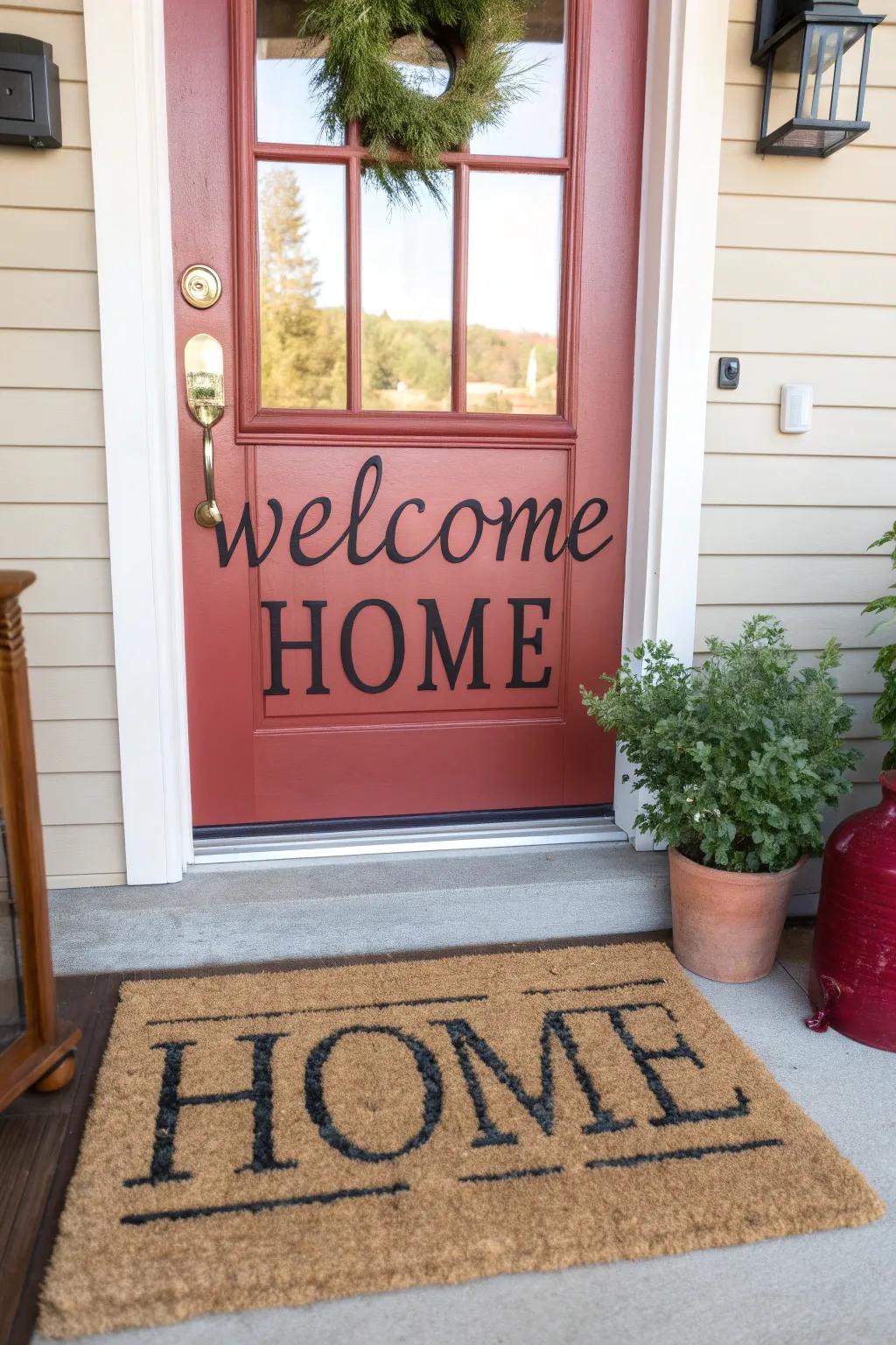 Greet guests with a custom doormat.