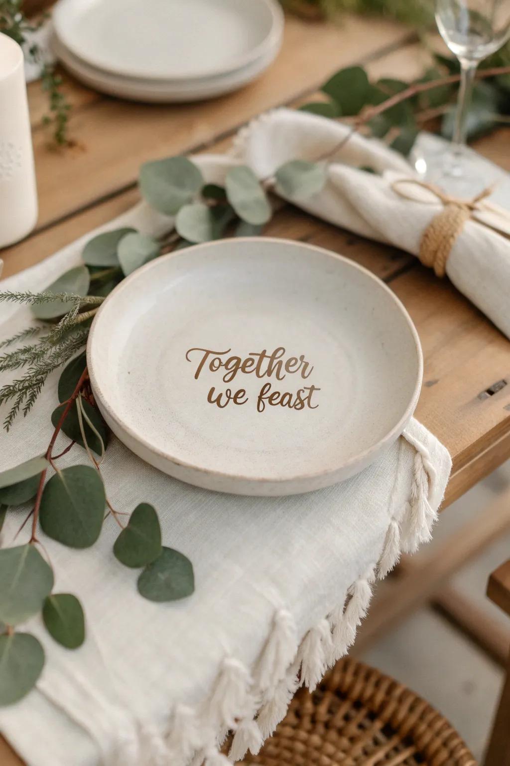 Celebrate life's moments with the artistry of engraved ceramics. 'Together We Feast' – a perfect blend of craftsmanship and sentiment.