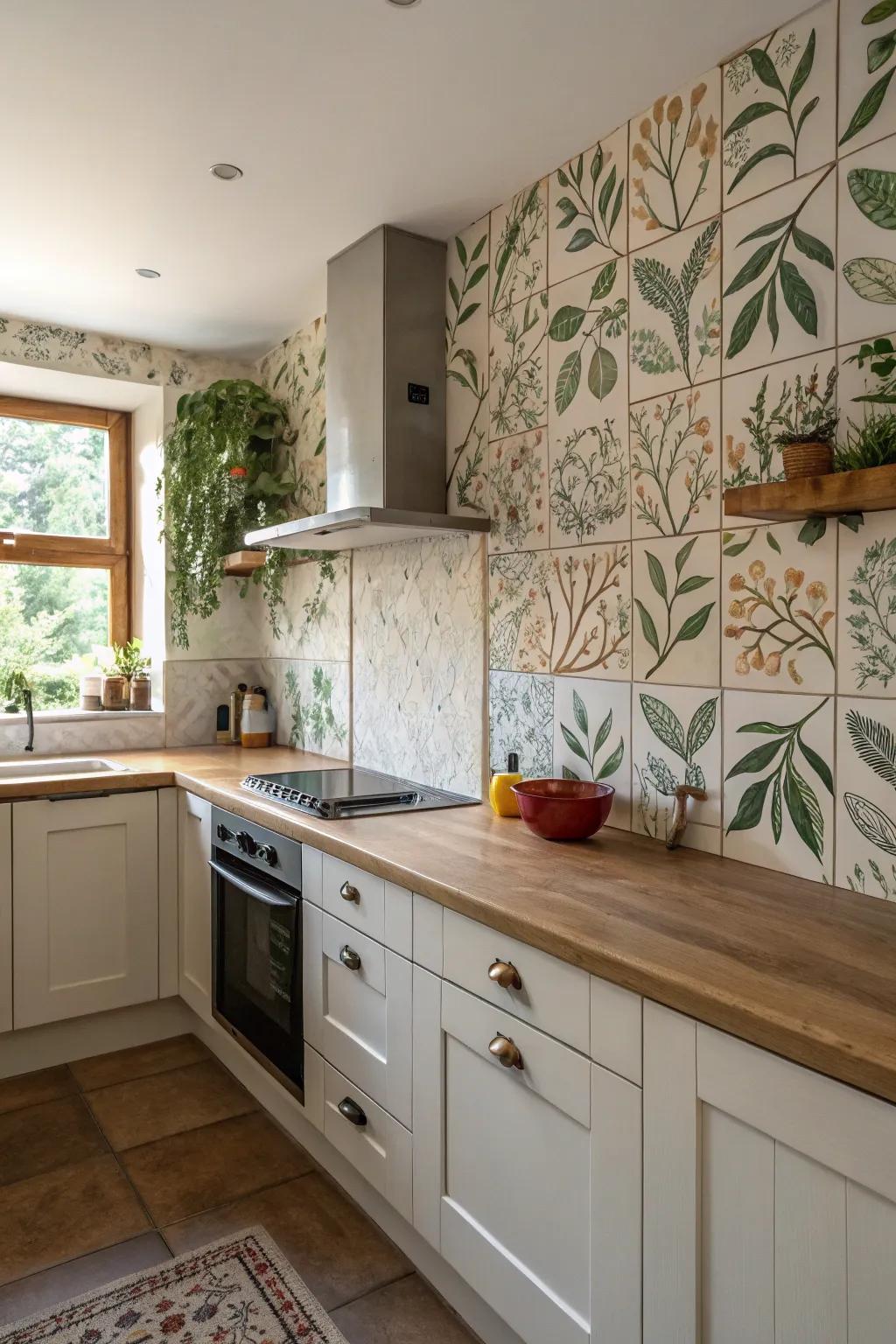 Nature-inspired motifs bring the outdoors into your kitchen.