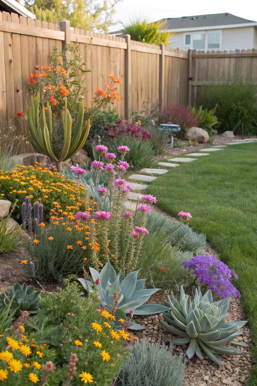 Desert wildflowers bring color and biodiversity to a desert landscape.