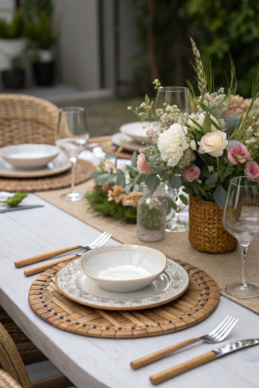 Bamboo coasters add a touch of elegance to your table.