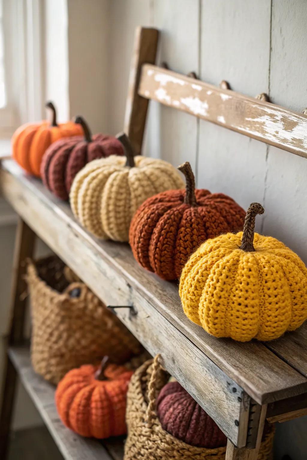 Decorate your home with these charming crochet pumpkins.