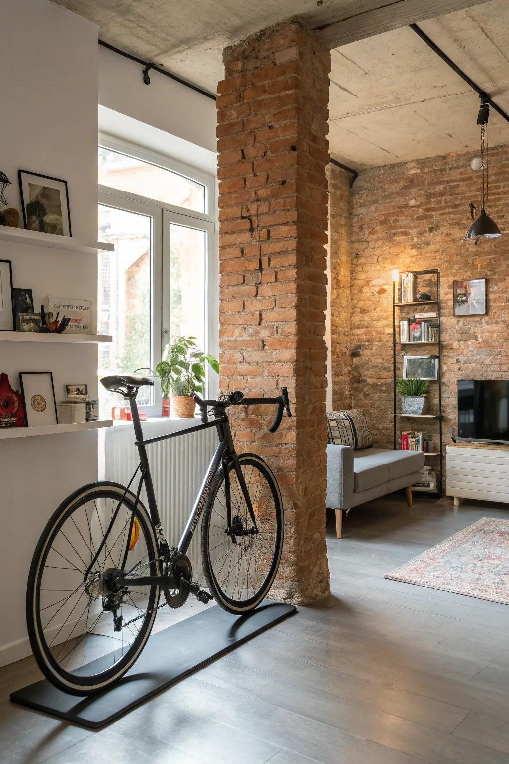 Turn corners into functional storage with a corner bike stand.