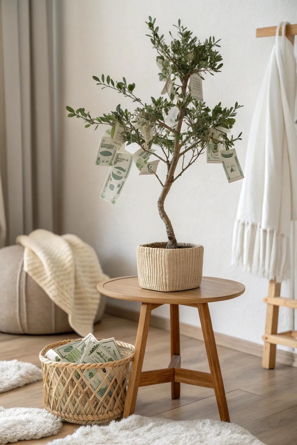 Transform your gift-giving with a Money Garland tree: a unique blend of elegance and festivity!