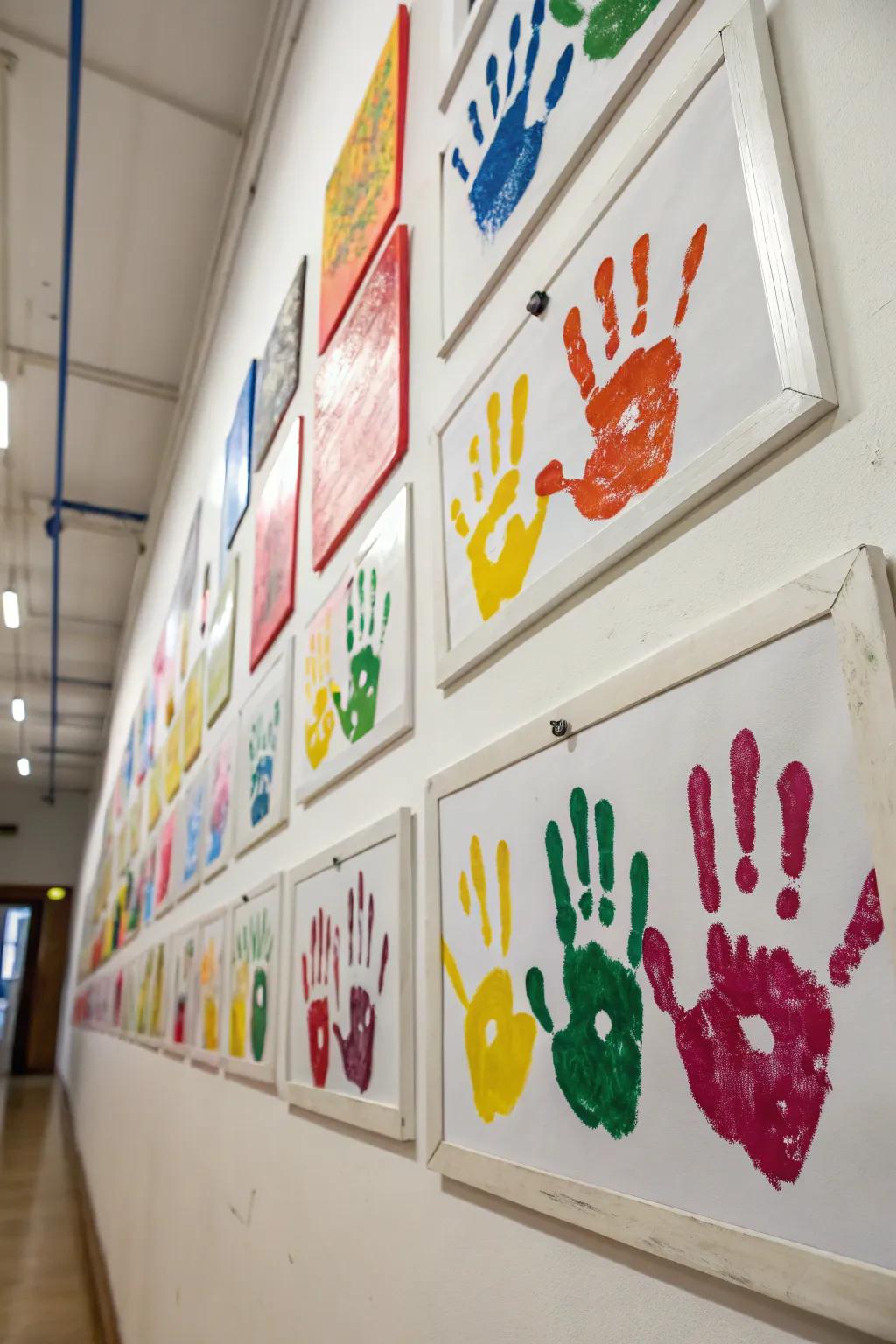 Capture childhood memories with creative handprint art.