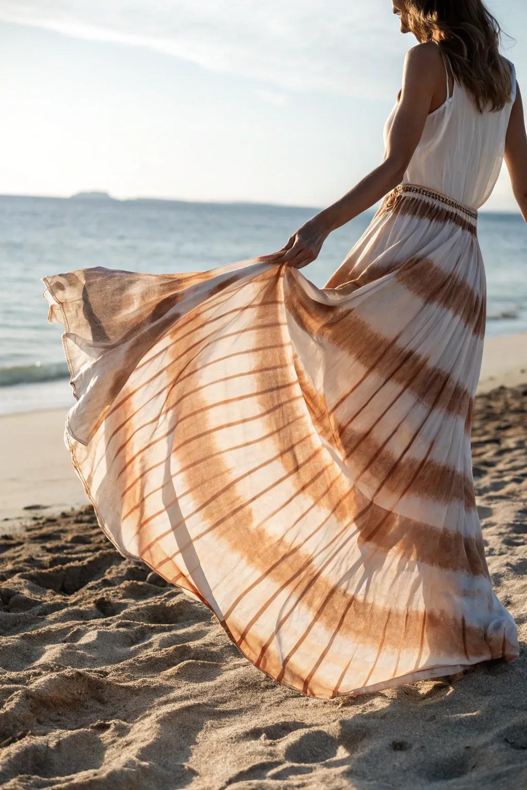 Striped ombre patterns create a beachy feel for summer wear.