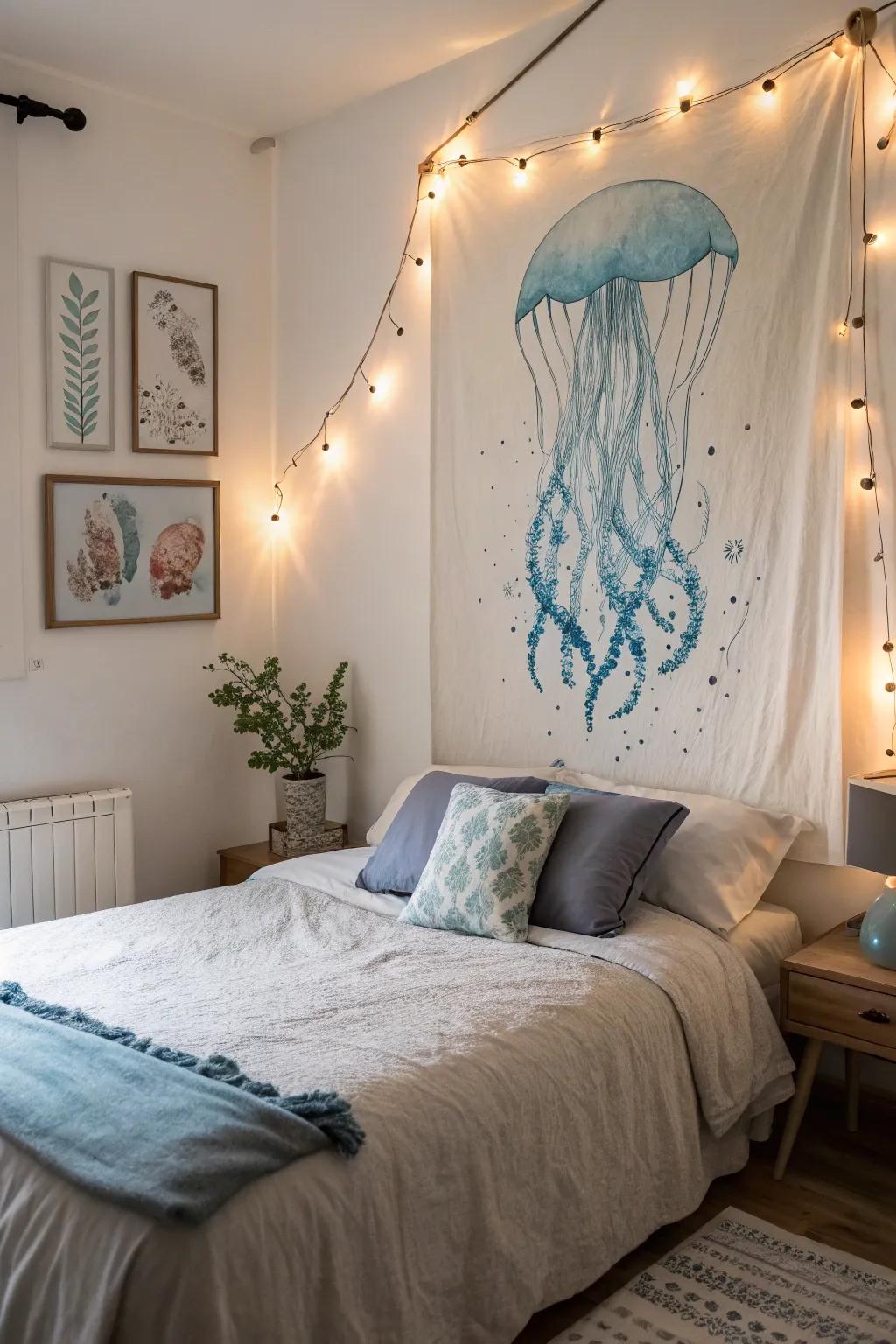 Create a dreamy ambiance with watercolor art.