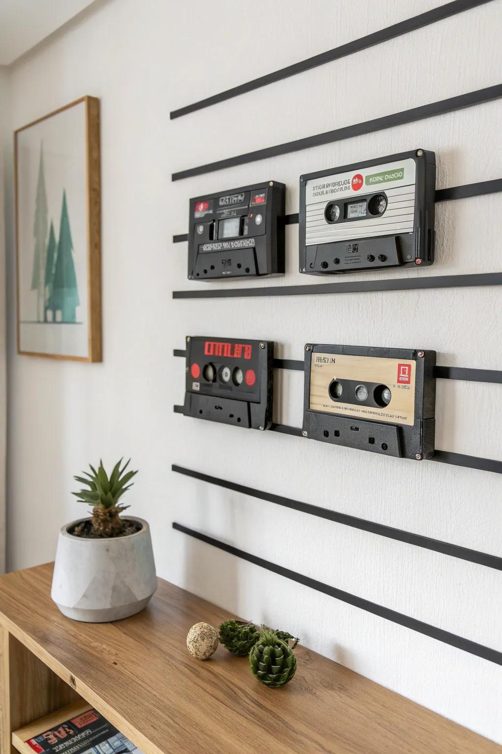 Elevate your cassette collection with magnetic magic! ✨ #MinimalistDecor #BohoChic
