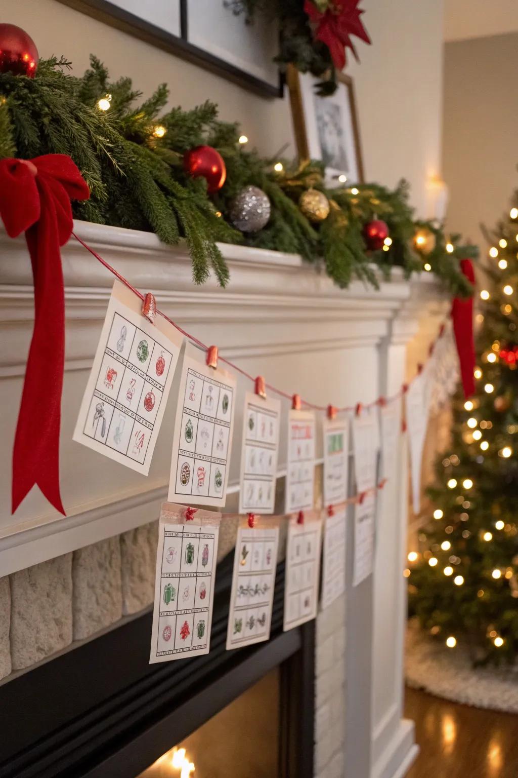 Decorative bingo cards add a creative flair to your holiday home.