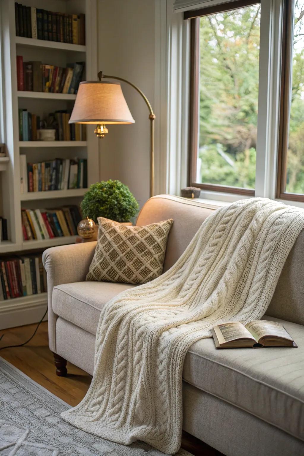 A throw that invites warmth and comfort.