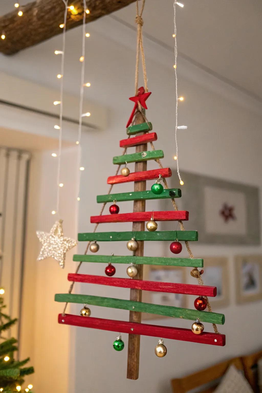 A charming hanging tree perfect for adding festive charm to any room.