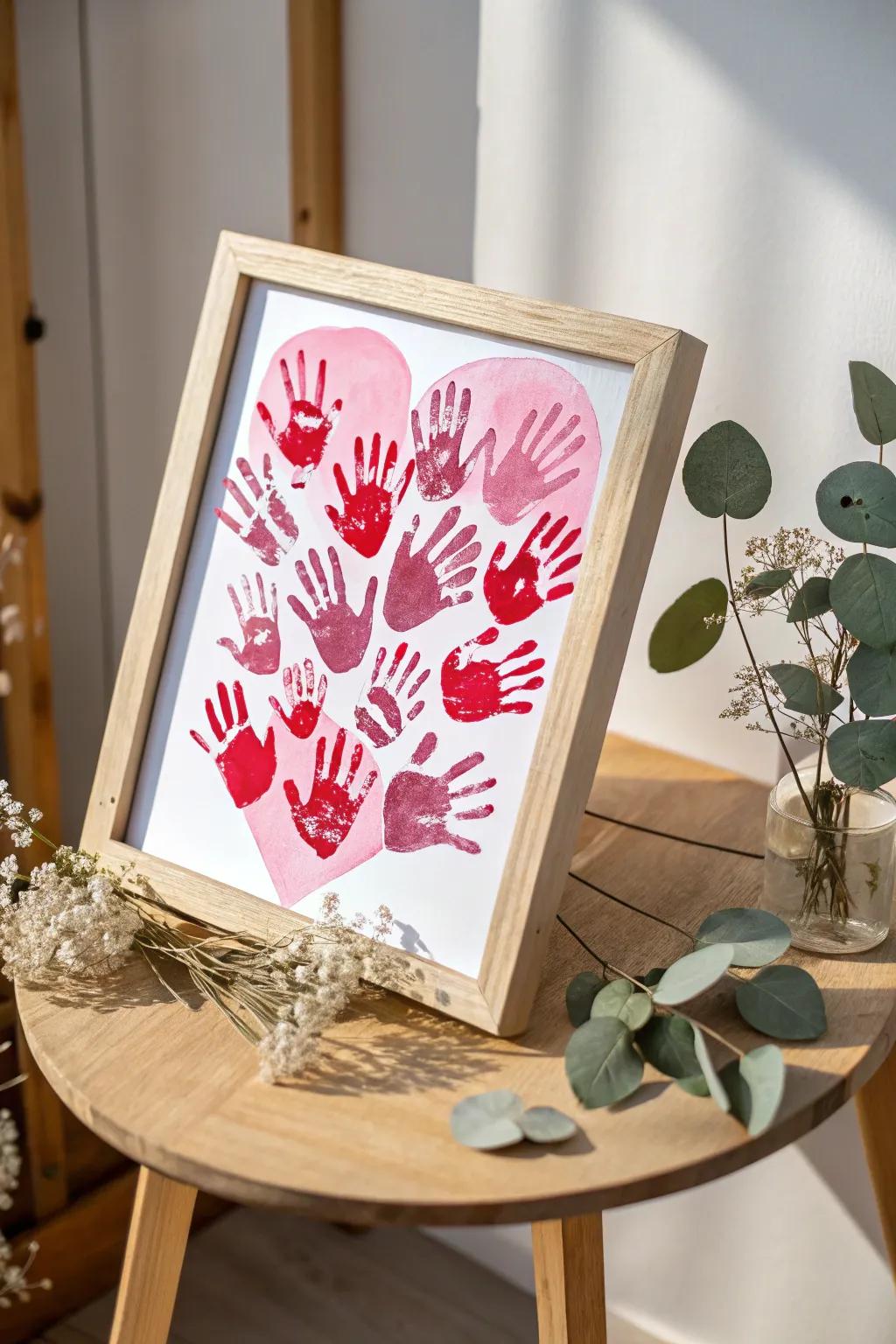 Capture the essence of love with this charming handprint heart art, a timeless keepsake made with little hands and a lot of heart.
