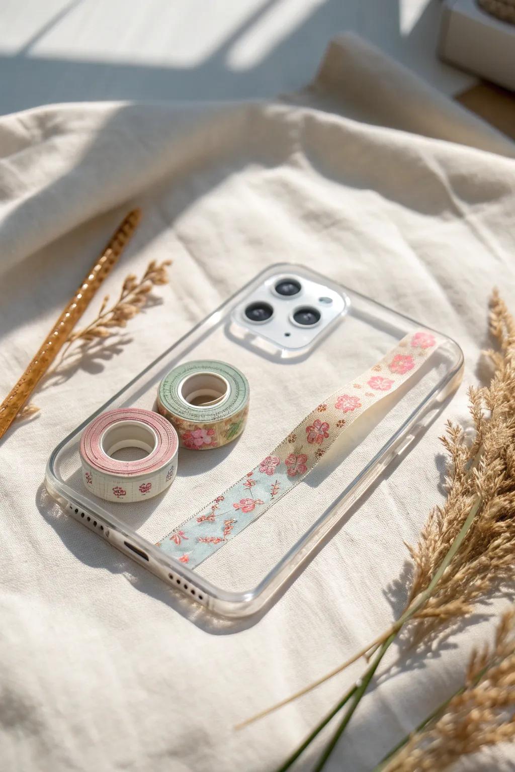 Transform your phone case into a canvas of creativity with washi tape wonders. Embrace simplicity and style with this easy DIY idea.