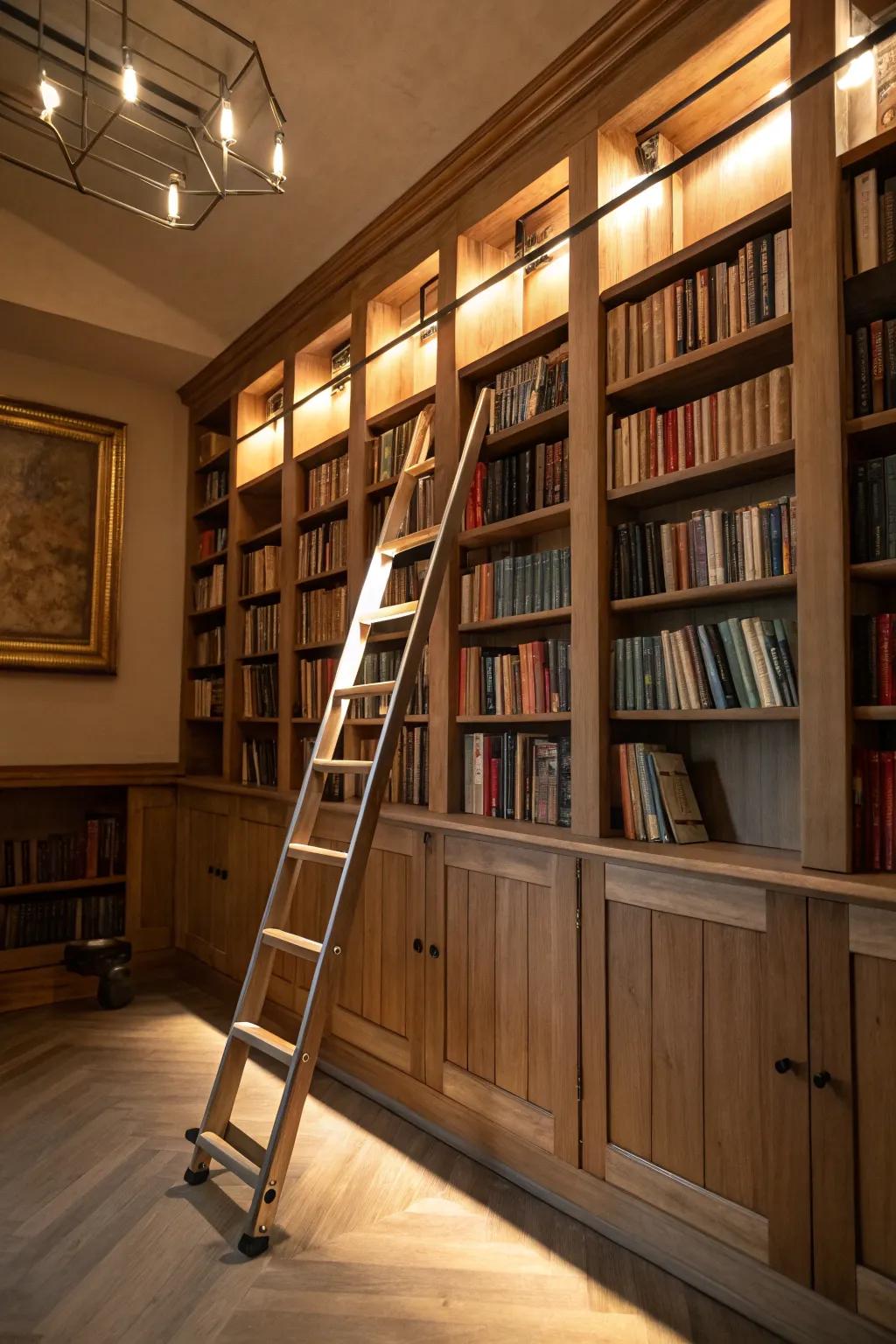 A small ladder offers both functionality and charm.