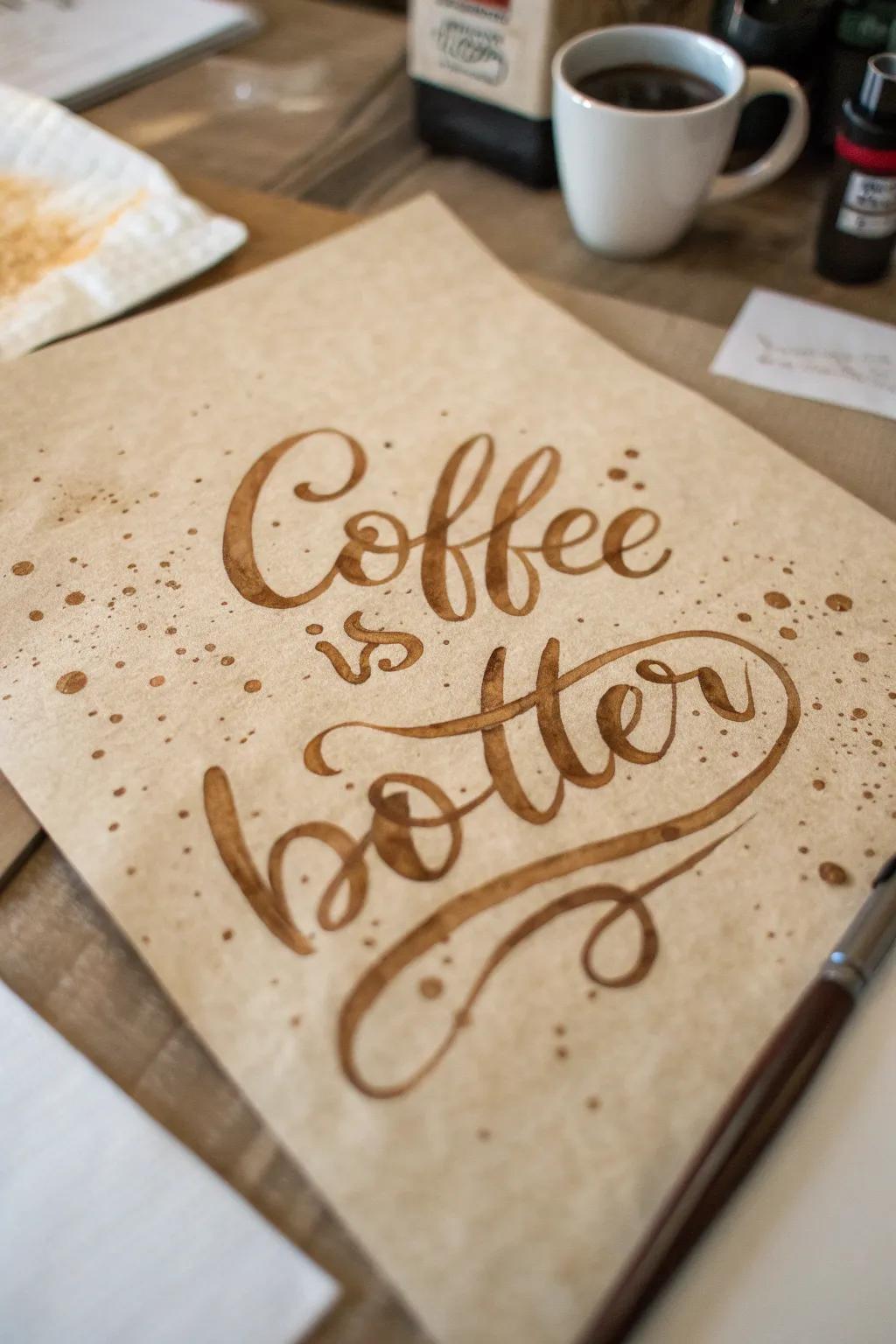 Express yourself through the art of coffee calligraphy.