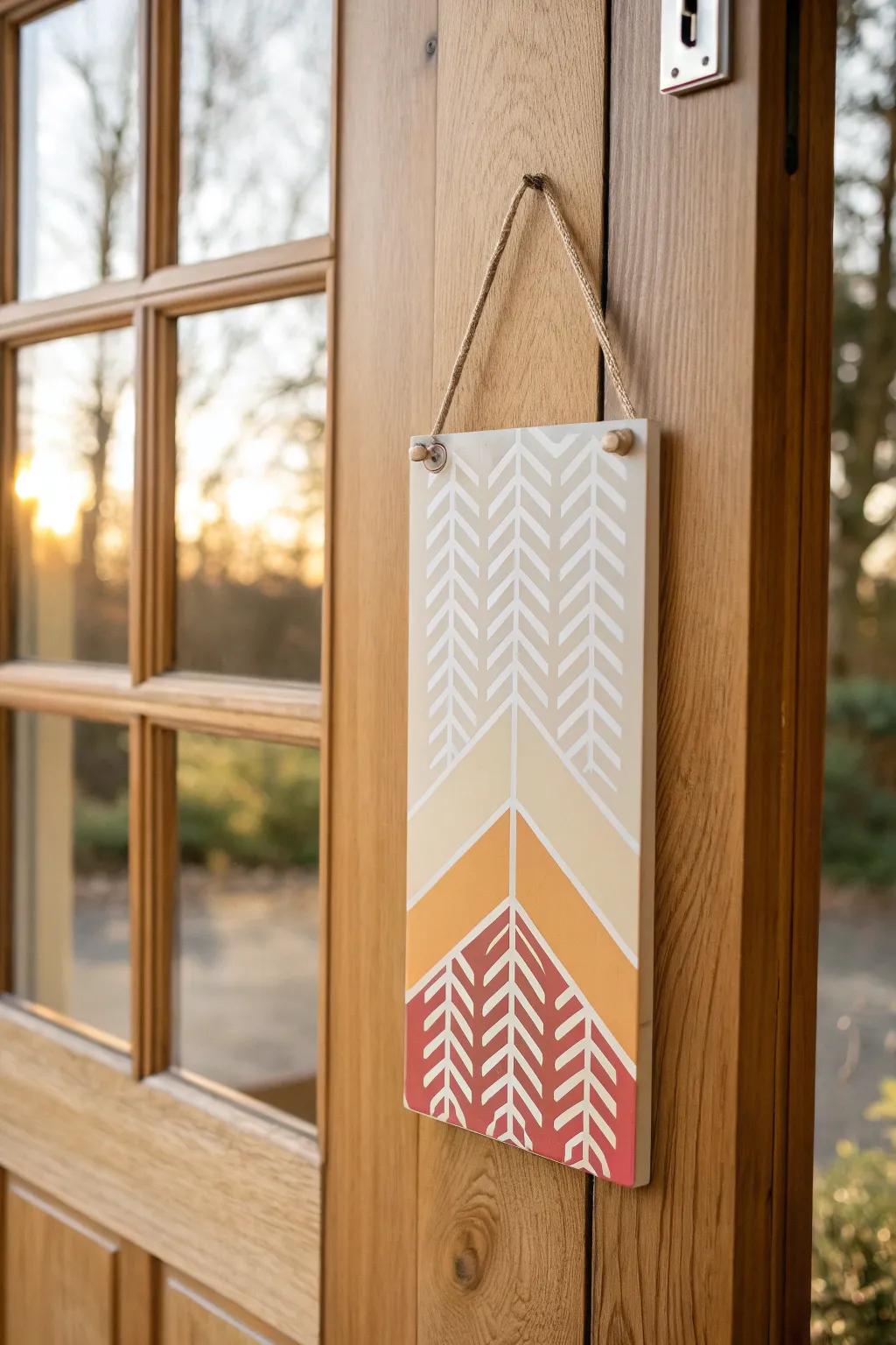 Welcome in every season with a door sign that elegantly changes colors, adding a touch of minimalist charm to your home.